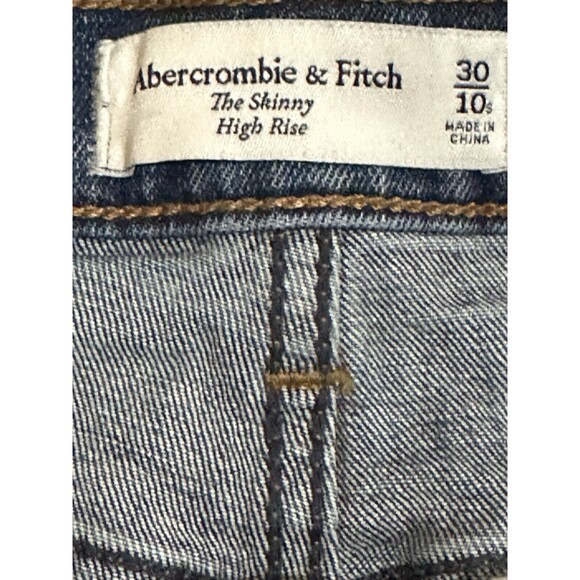 Abercrombie & Fitch Women's Blue The Skinny High Rise Jeans‎ Tag 30/10S - Picture 4 of 5